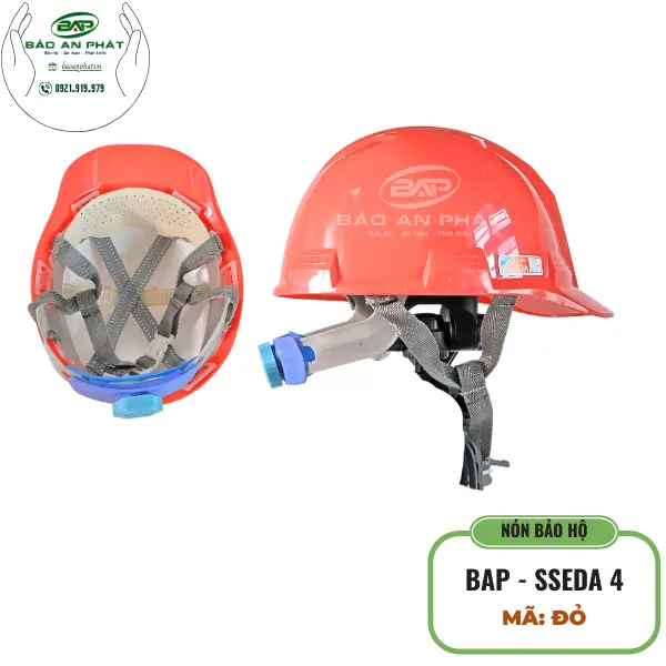 NÓN BẢO HỘ LAO ĐỘNG BAP 04 - SSEDA ĐỎ