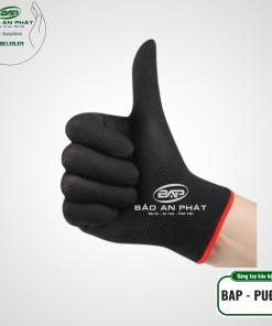 GĂNG TAY ĐEN PHỦ PU 10 GANG TAY BAP GNC SAFETY 2