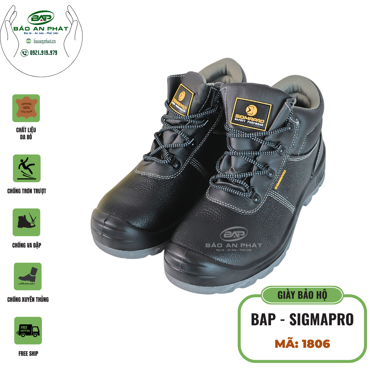 GIÀY BẢO HỘ LAO ĐỘNG SIGMAPRO CỔ CAO