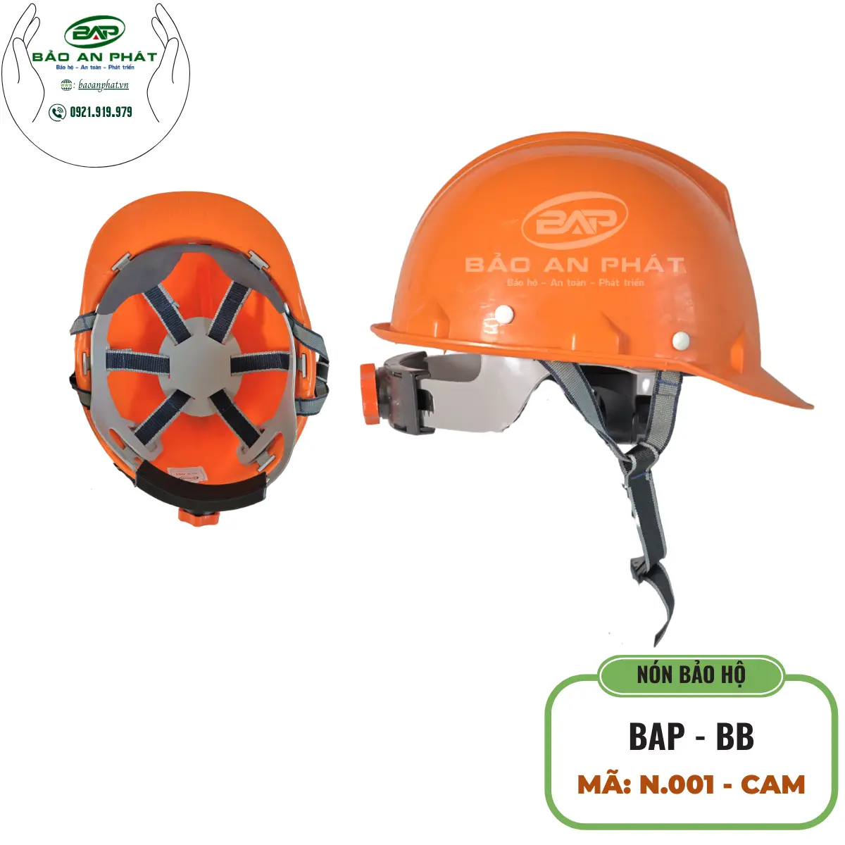 NÓN BẢO HỘ LAO ĐỘNG BAP 16 - BB N.001 CAM
