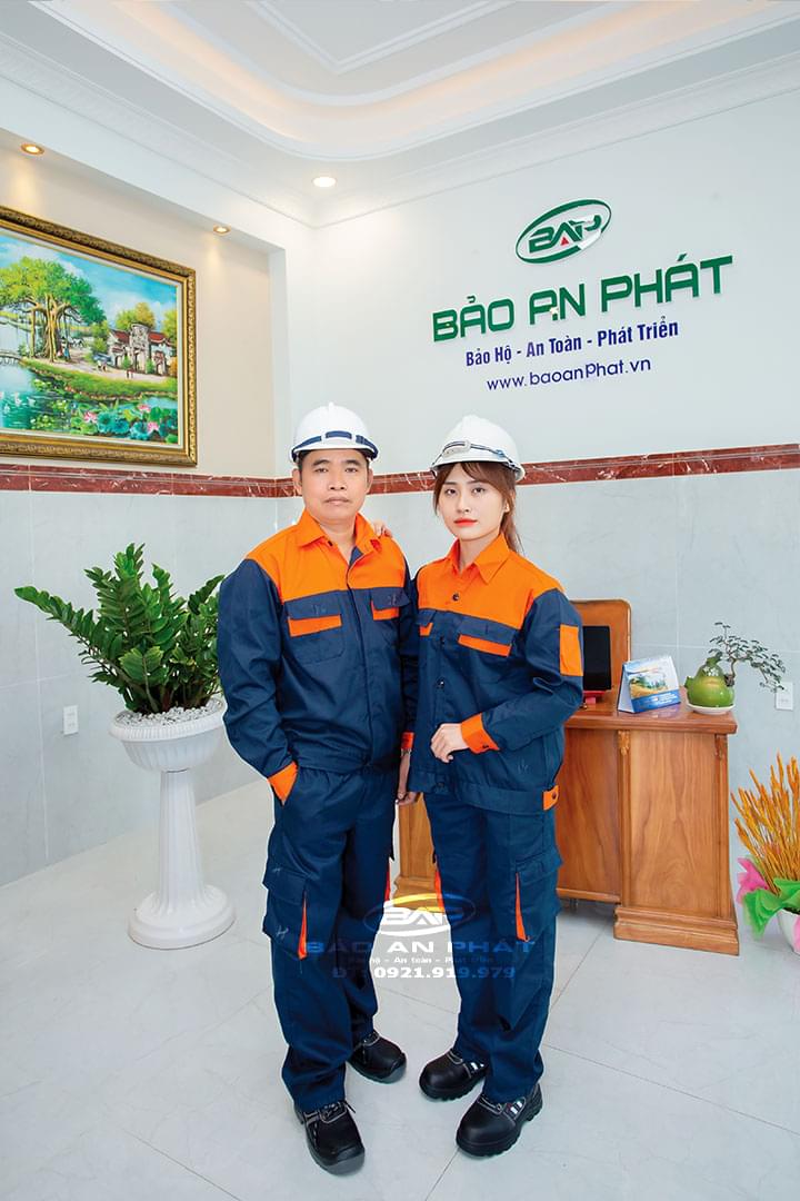 Quần áo bảo hộ lao động Bảo An Phát chất liệu kaki cao cấp, màu ghi, dành cho công nhân công trình